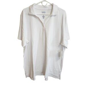NWT Croft & Barrow Women's Classic White Polo Shirt 100% Cotton Size 3X